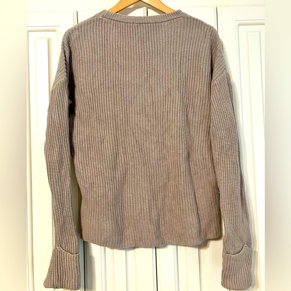 Magaschoni Tan Cotton Wool Cashmere Blend Crew Neck Sweater Size S - Picture 2 of 3